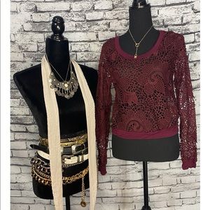 Xs “extra small” Charlotte Russe Lace long sleeve top.